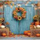 Fall Backdrop, 70.87x45.28 Inch Autumn Leaves Sunflowers Pumpkins Harvest Backdrop Banner Thanksgiving Party Decorations for Baby Shower Birthday Photo Props