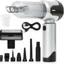 Car Vacuum Portable Cordless Handheld Cleaner, Mini Vacuum with 8 Attachments, Blower, Spray Lubricant & Microfiber Towels for Truck & Interior Cleaning