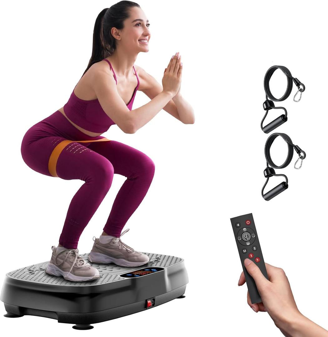 Vibration Plate Exercise Machine: TISSCARE Vibrating Plates for Weight Loss and Lymphatic Drainage, 400lbs Shake Plate Whole Body Workout Platform for Home Fitness Fat Burner Gifts (Silver Grey)