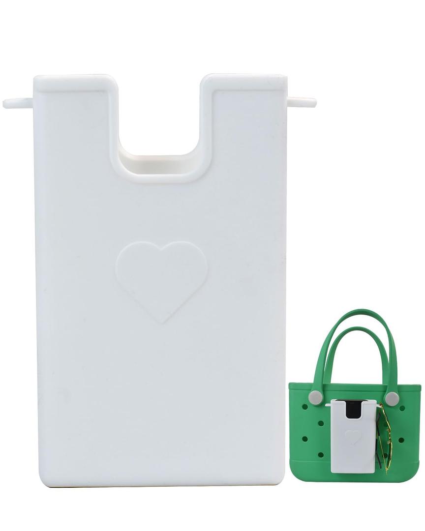 Addoklm Soft Silicone Cell Phone Holder Accessories for Bogg Bags, Fits All Cell Phones, Portable and Secure (White, for Small Bags)