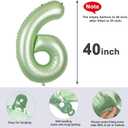 2 x Number 6 Balloon 40 Inch, 6 7 Six Seven Birthday Decorations, 6th Birthday Balloon for Boy Girl, Olive Green 16 60 61 65 Numbers Balloons Graduations Anniversary Supplies