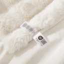 Amlie Home Faux Fur Throw Blanket for Bed, Ultra Soft Fuzzy Plush Bubble Blanket for Bedroom & Bed Decor, 108"x90", Cream White