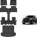 KELCSEECS Floor Mats & Cargo Liner with Backrest Mat(Best Put The Third Row Down) for 2021 2022 2023 2024 2025 Kia Sorento Hybrid/2022-2025 Kia Sorento Plug-in Hybrid All Weather Car Mats Trunk Mat