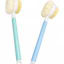 2 Pack Shower Body Brush, Back Scrubber with Bristles and Loofah