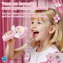 EVADA Kids Karaoke Microphone Machine My Little Pony, Wireless Bluetooth Sing Speaker with Colorful LED, Rechargeable Portable Mini Mic Toy Gift for Girls Christmas New Year Birthday Party Gift, Pink