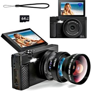 4K Digital Camera for Photography, Autofocus Vlogging Camera for YouTube with WiFi, Point and Shoot Camera for Beginners Teens and Travel (Creator Lens Kit)