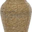 Deco 79 Faux Seagrass Handmade Decorative Vase Tall Woven Floor Centerpiece Vase, Vase for Home Decoration 10" x 10" x 18", Brown