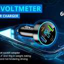 3 x 66W Fast Car Charger 4-Port USB C  PD 20W + QC 3.0 + 2 USB 2.4A, Cigarette Lighter Adapter with LED Voltage Meter, Compatible with iPhone 15/14/13, Samsung Galaxy, iPad & Android Devices RDRKR