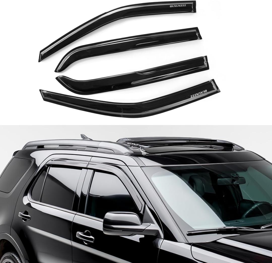 Rain Guards Side Window Visor Vent Outside Mount Fits for Ford Explorer 2011 2012 2013 2014 2015 2016 2017 2018 2019