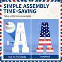 4th of July Decorations, 250th Anniversary Decor, 3FT 1776 Marquee Numbers with 8 Lights, America Patriotic 250 Independence Day Centerpieces Yard Signs for Party Home Porch Indoor Pack of 4