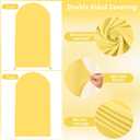 7.2FT Wedding Arch Cover Yellow Gold Spandex Fitted Wedding Arch Stand Covers Round Top Chiara Backdrop Cover for Birthday Party Ceremony Banquet Decoration