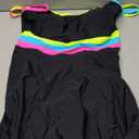 popvil Women One Piece Swimsuit 2026 Tummy Control Bathing Suit Neon Modest Swim Dress with Skirt Full Coverage, XL