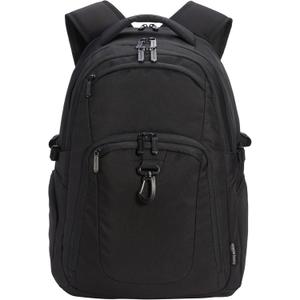 Amazon Basics Travel Laptop Backpack with Multiple Pockets and Compartments for 17 in / 43.1 cm Laptop, Water Resistant, Spacious with Padded Shoulder Straps, Black