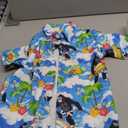 RAISEVERN 3-10T Boys Button Down Hawaiian Shirts Short Sleeve Cool Dress Shirt Tops, Size 110
