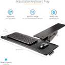 StarTech.com Under Desk Keyboard Tray - Full Motion & Height Adjustable Keyboard and Mouse Tray, 10"x26" Platform - Ergonomic Desk Mount Computer Keyboard Tray with Mouse Pad & Wrist Rest (KBTRAYADJ2)