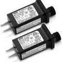 2 Pieces LED Transformer Replacement Class 2 Power Supply for Christmas String Light Inflatable Decorations LED Controller IP44 Waterproof Low Voltage Transformer US Power Adapter (30V6W 0.2 A)