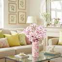 Suncalla 105 Pcs Easter Centerpieces for Tables Pink Cherry Blossoms Decorations Bulk with 5 Artificial Cherry 100 Pastel Multicolor Eggs Vase Filler Easter Table Decors for Spring Home Decor