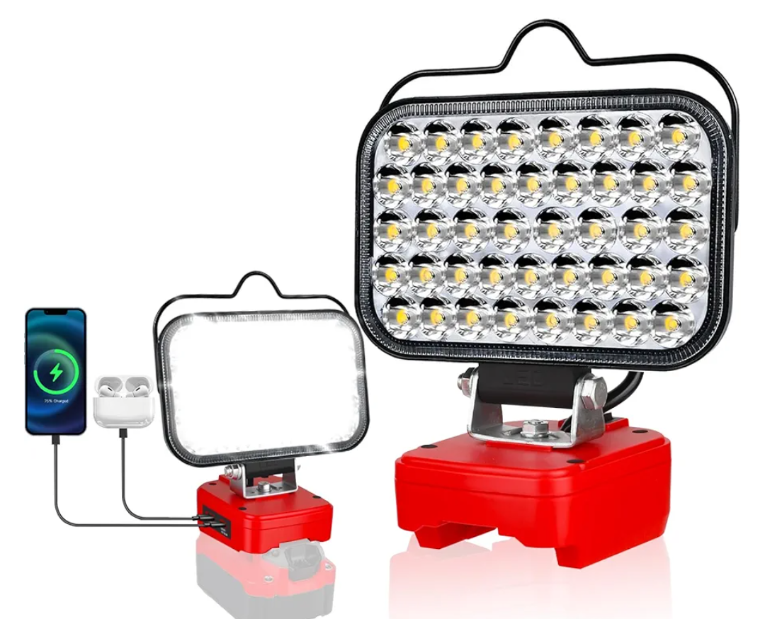Work Light for Craftsman V20 Battery,84W 8000LM Portable Cordless Floodlight with USB&Type C Fast Charging Port for Craftsman Tools,LED Spotlight for Camping,Fishing,Workshop
