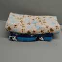 Rezutan Dog Blanket for Medium Dogs, 1 Pack 3 Premium Soft Cat Puppy Blankets, 30x20 inch, Flannel Cute Paw Print for Small Kitten Kennel Crate Bed, Blue/Beige/Navy Blue