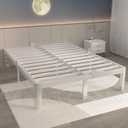 ITIMIDI 12 Inch White Queen Bed Frame, Metal Platform Bed Frame No Box Spring Needed, Heavy Duty Queen Size Bed Frame, Round Corner Legs, Easy Assembly, Under Bed Storage