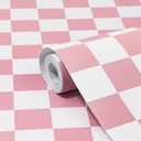 Amiya Checkered Wallpaper Peel and Stick Pink Mosaic Checkerboard Contact Paper 17.3X80Modern Self Adhesive Vinyl Removable Wall Paper for Shelf Liner,Classroom,Cabinets,Living Room