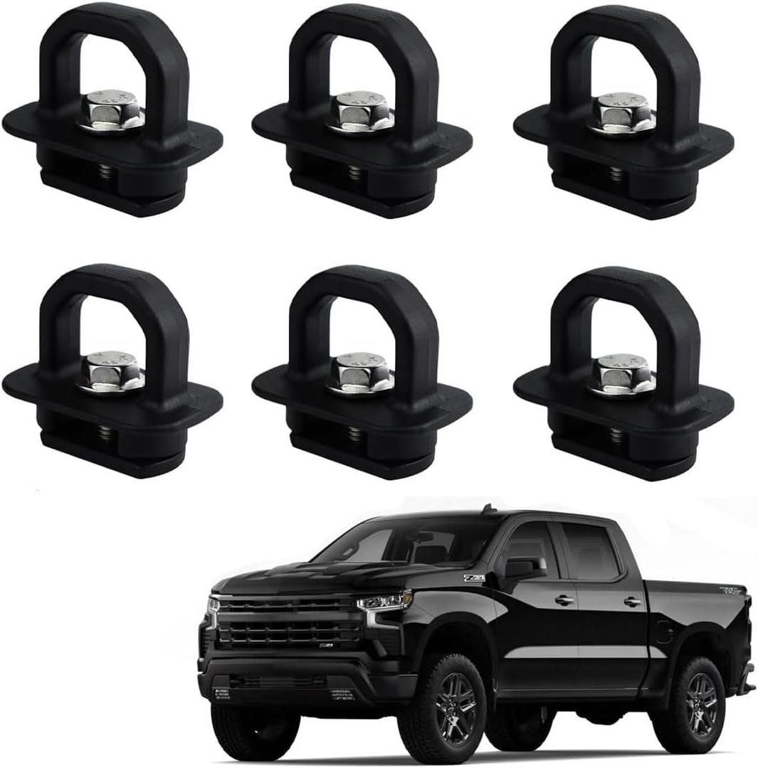 6pcs Tie Down Anchors Truck Bed Side Wall Anchor Fit for 2007-2023 Chevy Silverado/GMC Sierra,2015-2023 Chevy Colorado/GMC Canyon Pick Up Truck Bed Cargo Hooks, DZ97903 (6 Pcs)