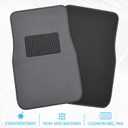 4 x BDK Premium Medium Gray Carpet Floor Mats for Cars - Universal Fit Interior 4-Piece Car Mats Full Set with Vinyl Heel Pad Protector - Cute Car Accessories Interior Floor Covers for SUVs & Trucks