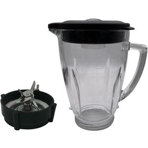 Replacement 6-cup glass jar with blade and bottom,Compatible with Oster Pro 1200 Blenders (BLSTMB-CBG, BLSTMB-CBF, BLSTMB-BBG) and Oster Master Series Blender(BLSTJJ-GPB-000,BLSTTM-GM0-000) (Black)