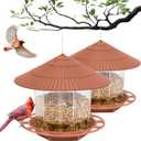 2 Pack Bird Feeders for Outdoor Hanging,Backyard Birding & Wildlife,Bird Feeder for Window (Brown)