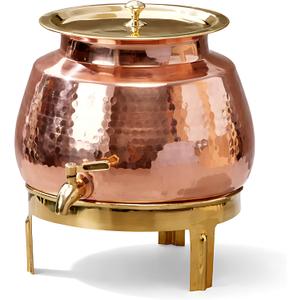 P-TAL Pure Copper Water Dispenser - (170FL Oz,1.32 Gallon) with Lid & Stand