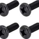Black License Plate Screws for Lexus, Toyota, and Honda, Phillips Machine Pan Head 18-8, Stainless Steel, M6-1.0 x 16 mm Bolt (Pack of 4)