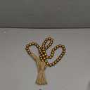 Meplait 39in Wood Bead Garland Farmhouse with Tassels,Versatile Prayer Beads Boho Chic Wall Hanging Home Decor (Gold)