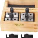 1-3/8 x 1-3/8 x 1-3/16Inch Precision V-Block & Clamp Set Pair with Box, Hardened Steel