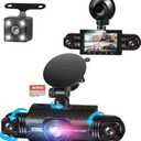 360 Degree View 4 Channel Dash Cam Front and Rear Inside Left Right, GEMEK Dash Camera for Cars FHD 1080P Free 64GB TF Card, Multi-Ch Dash Camera for Cars, Night Vision, 24H Parking Mode