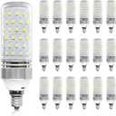 Super Bright E12 LED Bulbs, 16W 1500LM E12 Bulb, Nature White 4000K Lights, CRI80+, 120W Incandescent Bulb Equivalent, E12 Base Non-Dimmable LED Lamp, 18 Pack