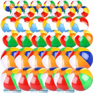 Aodaer 36 Pack Inflatable Beach Balls Rainbow Swimming Pool Balls 5 9 12 Inches Beach Pool Party Favors for Kids and Adults Summer Water Games Toys and Party Supplies, Rainbow 