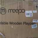 Foldable Wooden Baby Playpen, Adjustable Safety Playpen, 86x57x25in