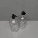 32oz Clear Glass Pump Bottles (2-Pack); Quart Size Soap Dispensers w/Black Plastic Lotion Locking Pumps