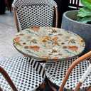 Autumn Melody Floral Round Tablecloth  Fitted Circle Table Cover with Elastic Edge, Waterproof & Washable Polyester Table Cloth for 55" to 66" Indoor/Outdoor Tables (Autumn Songbird Canvas)