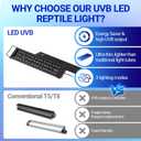 REPTI ZOO UVB Reptile Light with Dimming | 28 inch UVB LED Light Bulb for Reptile | 12W 10.0 UVB Lamp for Bearded Dragon Gecko Chameleon Frog | Reptile Light Bar Fixture with Controller