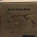 Retractable Garden Hose Reel, 5/8 in x 100 ft Heavy Duty Wall-Mounted Hose Reel with 180 Swivel Bracket, 10-Pattern Nozzle, Automatic Slow Return System, Any Length Lock for outside Watering,Cleaning