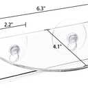 Suwimut 4 Pack Window Plant Floating Shelf, Suction Cup Shelf for Fish Tank, Acrylic Ledge Plants Holder Window Sill Extender for Indoor Plants, Micro Greens, Succulents, Herb Pots (Semicircular)