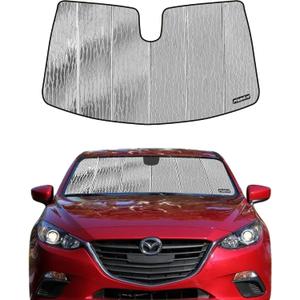 Pigenius Windshield Sunshade for Mazda 3 2014-2018 (Sedan & Hatchback), Reversible Silver/Black