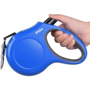 Fida Retractable Dog Leash, 16ft Heavy Duty Pet Walking Leash for Medium/Large Dog up to 110 lbs, Tangle Free. One-Hand Brake (Large, Blue)