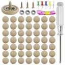 50 Kits Car Roof Headliner Repair Kit, 50pcs Rivets Repair Button202Pcs Auto Roof Snap Rivets Retainer for Interior Ceiling Cloth Fixing Repair Buckle with Installation Tool (Beige Flannelette)