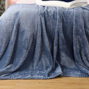Newwiee 2 Pcs Flanne Fleece Throw Blanket for Bed Couch Large 3D Waffle Textured Soft Blanket Winter Warm Lightweight No Shedding No Pilling Decorative Throw, 50x60 Inch(Gradient Blue)