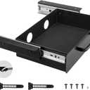VEVOR Under Desk Drawer Slide Out, 13 inch Attachable Desk Drawer for Sit Stand Workstation, Hidden Under Counter Drawers for office Home, Black