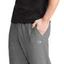 Champion Men's Cinched-Bottom Lounge Pants, Standard Fit, Lightweight 100% Cotton(Gray, XL)