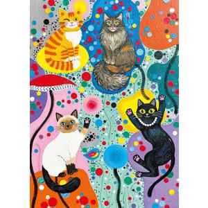 Colorful Abstract Cat Jigsaw Puzzles 1000 Pieces for Adults -Challenging Rainbow Point Cat Art, Premium Matte Finish, 27.56 x 19.68 Inches, Perfect for Game Nights