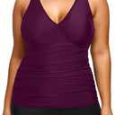 Yonique Womens Plus Size Swimsuits with Shorts Tummy Control Tankini Two Piece Bathing Suits Athletic Swimwear 20W